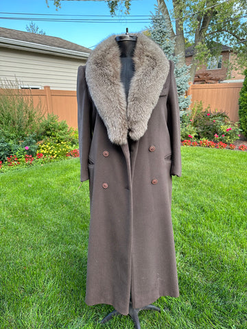 Used Wool Coat, Fox Collar