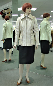 Ivory Lamb Leather Jacket